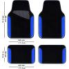 imageCAR PASS Rainbow Waterproof Universal Fit Faux Leather Car Carpet AntiSlip Nibbed Backing Floor Mats for SUV VansSedansTrucks Automotive Set of 4 for WomenampampCute Girly Black with PinkBlue