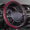 imageCAR PASS Rainbow Waterproof Universal Fit Faux Leather Car Carpet AntiSlip Nibbed Backing Floor Mats for SUV VansSedansTrucks Automotive Set of 4 for WomenampampCute Girly Black with PinkRed Combo leaher