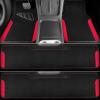 imageCAR PASS Rainbow Waterproof Universal Fit Faux Leather Car Carpet AntiSlip Nibbed Backing Floor Mats for SUV VansSedansTrucks Automotive Set of 4 for WomenampampCute Girly Black with PinkRed 3Row