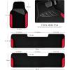 imageCAR PASS Rainbow Waterproof Universal Fit Faux Leather Car Carpet AntiSlip Nibbed Backing Floor Mats for SUV VansSedansTrucks Automotive Set of 4 for WomenampampCute Girly Black with PinkRed 3Row