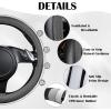 imageCAR PASS Rainbow Waterproof Universal Fit Faux Leather Car Carpet AntiSlip Nibbed Backing Floor Mats for SUV VansSedansTrucks Automotive Set of 4 for WomenampampCute Girly Black with PinkGray Combo