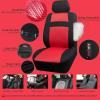 imageCAR PASS Rainbow Waterproof Universal Fit Faux Leather Car Carpet AntiSlip Nibbed Backing Floor Mats for SUV VansSedansTrucks Automotive Set of 4 for WomenampampCute Girly Black with PinkRed Combo