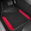 imageCAR PASS Rainbow Waterproof Universal Fit Faux Leather Car Carpet AntiSlip Nibbed Backing Floor Mats for SUV VansSedansTrucks Automotive Set of 4 for WomenampampCute Girly Black with PinkRed 3Row