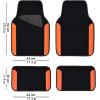 imageCAR PASS Rainbow Waterproof Universal Fit Faux Leather Car Carpet AntiSlip Nibbed Backing Floor Mats for SUV VansSedansTrucks Automotive Set of 4 for WomenampampCute Girly Black with PinkBlack With Orange