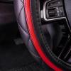imageCAR PASS Rainbow Waterproof Universal Fit Faux Leather Car Carpet AntiSlip Nibbed Backing Floor Mats for SUV VansSedansTrucks Automotive Set of 4 for WomenampampCute Girly Black with PinkRed Combo leaher