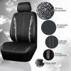 imageCAR PASS Rhinestone Bling Car Seat Covers Leather Shining Diamond Car Floor Mats Carpet Waterproof AntiSlip Nibs Bling Car Accessories Interior Sets for Women Silver Glitter White Sparkly CrystalBlack Silver Diamond