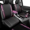 imageCAR PASS Rhinestone Bling Car Seat Covers Leather Shining Diamond Car Floor Mats Carpet Waterproof AntiSlip Nibs Bling Car Accessories Interior Sets for Women Silver Glitter White Sparkly CrystalPink