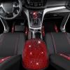 imageCAR PASS Rhinestone Bling Car Seat Covers Leather Shining Diamond Car Floor Mats Carpet Waterproof AntiSlip Nibs Bling Car Accessories Interior Sets for Women Silver Glitter White Sparkly CrystalRed
