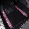 imageCAR PASS Rhinestone Bling Car Seat Covers Leather Shining Diamond Car Floor Mats Carpet Waterproof AntiSlip Nibs Bling Car Accessories Interior Sets for Women Silver Glitter White Sparkly CrystalPink