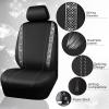 imageCAR PASS Rhinestone Bling Car Seat Covers Leather Shining Diamond Car Floor Mats Carpet Waterproof AntiSlip Nibs Bling Car Accessories Interior Sets for Women Silver Glitter White Sparkly CrystalRhombic Diamond
