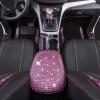 imageCAR PASS Rhinestone Bling Car Seat Covers Leather Shining Diamond Car Floor Mats Carpet Waterproof AntiSlip Nibs Bling Car Accessories Interior Sets for Women Silver Glitter White Sparkly CrystalPink