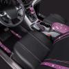imageCAR PASS Rhinestone Bling Car Seat Covers Leather Shining Diamond Car Floor Mats Carpet Waterproof AntiSlip Nibs Bling Car Accessories Interior Sets for Women Silver Glitter White Sparkly CrystalPink