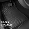 imageCAR PASS Rubber Car MatsCar Floor Mats All WeatherCar Mats Full Set 4PieceWaterproof Automotive Floor Mats Trim to Fit for Most Cars Sedans SUVs VansHeavy Duty AntiSlip Easy Clean All BlackBlack With Cargo Liners