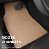 imageCAR PASS Rubber Car MatsCar Floor Mats All WeatherCar Mats Full Set 4PieceWaterproof Automotive Floor Mats Trim to Fit for Most Cars Sedans SUVs VansHeavy Duty AntiSlip Easy Clean All BlackAll Beige