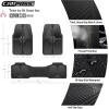 imageCAR PASS Rubber Floor Mats All Weather Waterproof TrimtoFit Automotive Mats for Cars Trucks SUV AntiSlip Easy Clean Heavy Duty Full Set 3Piece All BlackBlack