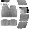 imageCAR PASS Rubber Floor Mats All Weather Waterproof TrimtoFit Automotive Mats for Cars Trucks SUV AntiSlip Easy Clean Heavy Duty Full Set 3Piece All BlackGray 4 Piece