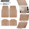 imageCAR PASS Rubber Floor Mats All Weather Waterproof TrimtoFit Automotive Mats for Cars Trucks SUV AntiSlip Easy Clean Heavy Duty Full Set 3Piece All BlackAllBeige 4 Piece