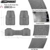 imageCAR PASS Rubber Floor Mats All Weather Waterproof TrimtoFit Automotive Mats for Cars Trucks SUV AntiSlip Easy Clean Heavy Duty Full Set 3Piece All BlackGray
