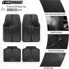imageCAR PASS Rubber Floor Mats All Weather Waterproof TrimtoFit Automotive Mats for Cars Trucks SUV AntiSlip Easy Clean Heavy Duty Full Set 3Piece All BlackBlack 4 Piece
