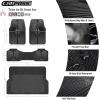 imageCAR PASS Rubber Floor Mats All Weather Waterproof TrimtoFit Automotive Mats for Cars Trucks SUV AntiSlip Easy Clean Heavy Duty Full Set 3Piece All BlackBlack Full Set