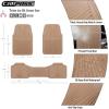 imageCAR PASS Rubber Floor Mats All Weather Waterproof TrimtoFit Automotive Mats for Cars Trucks SUV AntiSlip Easy Clean Heavy Duty Full Set 3Piece All BlackAllBeige