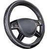 imageCAR PASS Sporty Quilting Leather Universal Fit Steering Wheel CoverFit for SuvsVansSedansTrucks for 147quot to 15quotBlack ampamp GrayBlack with Gray
