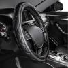 imageCAR PASS Sporty Quilting Leather Universal Fit Steering Wheel CoverFit for SuvsVansSedansTrucks for 147quot to 15quotBlack ampamp GrayBlack with Gray