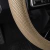 imageCAR PASS Sporty Quilting Leather Universal Fit Steering Wheel CoverFit for SuvsVansSedansTrucks for 147quot to 15quotBlack ampamp GrayPure Beige