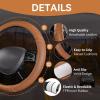 imageCAR PASS Sporty Quilting Leather Universal Fit Steering Wheel CoverFit for SuvsVansSedansTrucks for 147quot to 15quotBlack ampamp GrayPure Brown