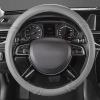 imageCAR PASS Sporty Quilting Leather Universal Fit Steering Wheel CoverFit for SuvsVansSedansTrucks for 147quot to 15quotBlack ampamp GrayPure Gray