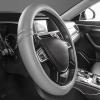 imageCAR PASS Sporty Quilting Leather Universal Fit Steering Wheel CoverFit for SuvsVansSedansTrucks for 147quot to 15quotBlack ampamp GrayPure Gray