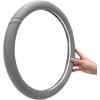 imageCAR PASS Sporty Quilting Leather Universal Fit Steering Wheel CoverFit for SuvsVansSedansTrucks for 147quot to 15quotBlack ampamp GrayPure Gray