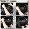 imageCAR PASS Sporty Quilting Leather Universal Fit Steering Wheel CoverFit for SuvsVansSedansTrucks for 147quot to 15quotBlack ampamp Grayblack