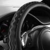 imageCAR PASS Sporty Quilting Leather Universal Fit Steering Wheel CoverFit for SuvsVansSedansTrucks for 147quot to 15quotBlack ampamp Grayblack