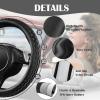 imageCAR PASS Sporty Quilting Leather Universal Fit Steering Wheel CoverFit for SuvsVansSedansTrucks for 147quot to 15quotBlack ampamp Grayblack