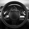 imageCAR PASS Sporty Quilting Leather Universal Fit Steering Wheel CoverFit for SuvsVansSedansTrucks for 147quot to 15quotBlack ampamp Grayblack