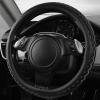 imageCAR PASS Sporty Quilting Leather Universal Fit Steering Wheel CoverFit for SuvsVansSedansTrucks for 147quot to 15quotBlack ampamp Grayblack