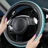 imageCAR PASS Sporty Quilting Leather Universal Fit Steering Wheel CoverFit for SuvsVansSedansTrucks for 147quot to 15quotBlack ampamp Graygreen
