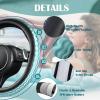 imageCAR PASS Sporty Quilting Leather Universal Fit Steering Wheel CoverFit for SuvsVansSedansTrucks for 147quot to 15quotBlack ampamp Graygreen