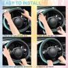 imageCAR PASS Sporty Quilting Leather Universal Fit Steering Wheel CoverFit for SuvsVansSedansTrucks for 147quot to 15quotBlack ampamp Graygreen