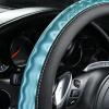imageCAR PASS Sporty Quilting Leather Universal Fit Steering Wheel CoverFit for SuvsVansSedansTrucks for 147quot to 15quotBlack ampamp Graygreen
