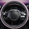 imageCAR PASS Sporty Quilting Leather Universal Fit Steering Wheel CoverFit for SuvsVansSedansTrucks for 147quot to 15quotBlack ampamp Graypurple