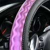 imageCAR PASS Sporty Quilting Leather Universal Fit Steering Wheel CoverFit for SuvsVansSedansTrucks for 147quot to 15quotBlack ampamp Graypurple