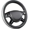 imageCAR PASS Sporty Quilting Leather Universal Fit Steering Wheel CoverFit for SuvsVansSedansTrucks for 147quot to 15quotBlack ampamp Graysilver