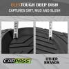 imageCAR PASS Tire Tread DeepDish Rubber Floor Mats for car Heavy Duty car mats All Weather Universal XLM Trim to Fit for Truck SUV Vehicle Automotive Waterproof car mats 3 Piece red BlackAll Black Cargo Liner