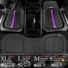 imageCAR PASS Tire Tread DeepDish Rubber Floor Mats for car Heavy Duty car mats All Weather Universal XLM Trim to Fit for Truck SUV Vehicle Automotive Waterproof car mats 3 Piece red BlackPurple Black