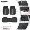 imageCAR PASS Tire Tread DeepDish Rubber Floor Mats for car Heavy Duty car mats All Weather Universal XLM Trim to Fit for Truck SUV Vehicle Automotive Waterproof car mats 3 Piece red BlackGray Black