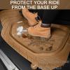 imageCAR PASS Tire Tread DeepDish Rubber Floor Mats for car Heavy Duty car mats All Weather Universal XLM Trim to Fit for Truck SUV Vehicle Automotive Waterproof car mats 3 Piece red BlackAll Beige