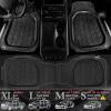 imageCAR PASS Tire Tread DeepDish Rubber Floor Mats for car Heavy Duty car mats All Weather Universal XLM Trim to Fit for Truck SUV Vehicle Automotive Waterproof car mats 3 Piece red BlackAll Black