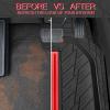 imageCAR PASS Tire Tread DeepDish Rubber Floor Mats for car Heavy Duty car mats All Weather Universal XLM Trim to Fit for Truck SUV Vehicle Automotive Waterproof car mats 3 Piece red BlackRed Black